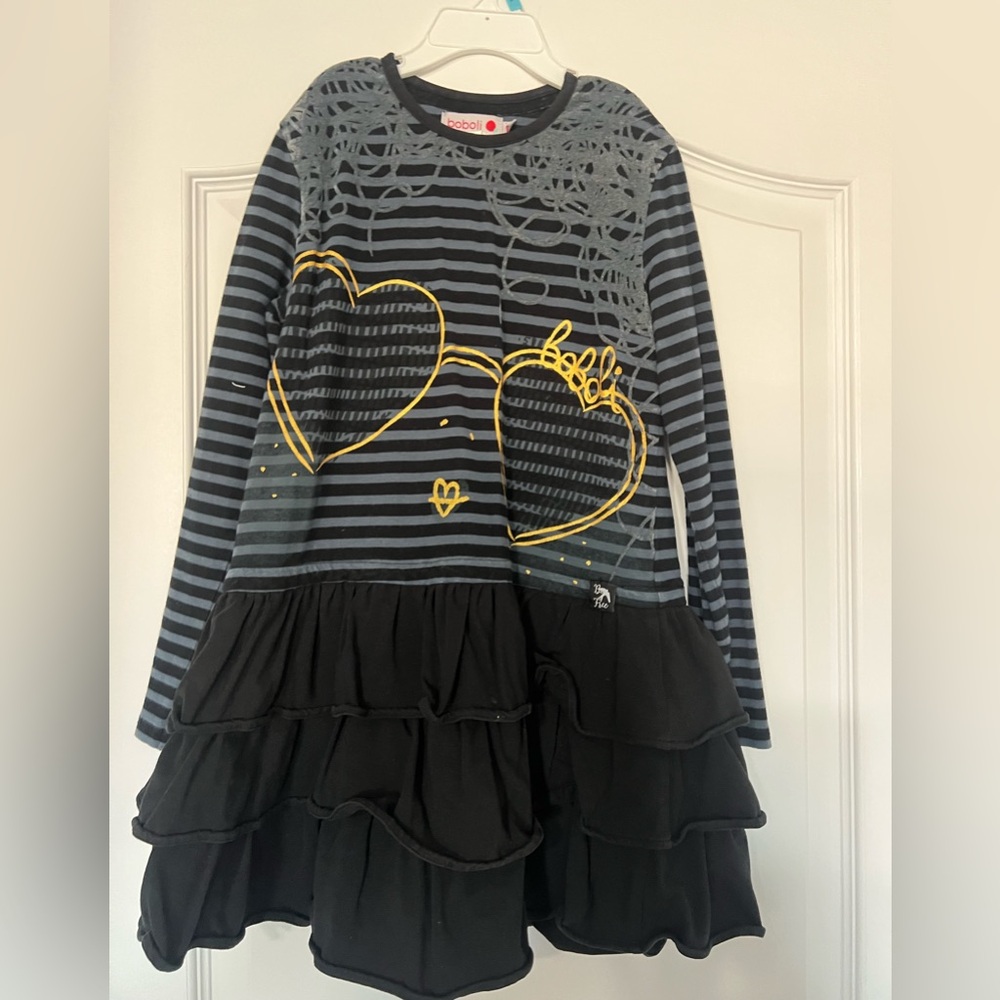 Boboli Black and Gray Patterned Top